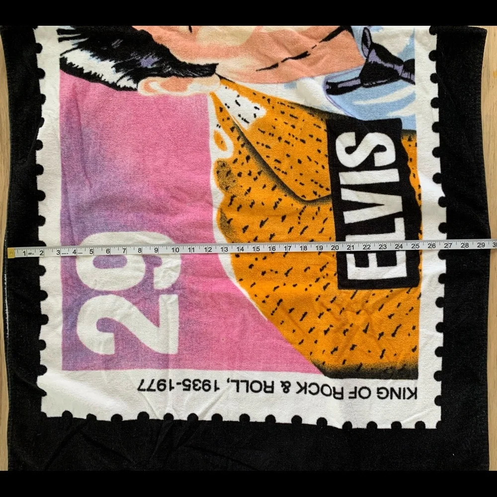 Vintage 1992 Elvis Presley Stamp Renaissance Shower Beach Towel Collectible